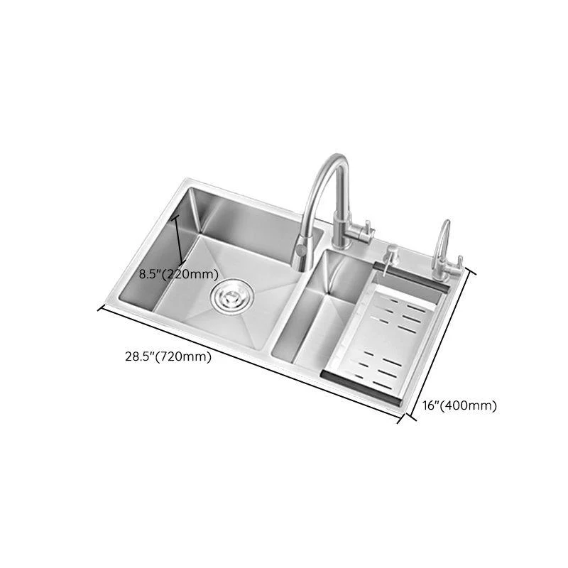 Modern Style Kitchen Sink Overflow Hole Design Scratch Resistant Kitchen Sink -Bathlova