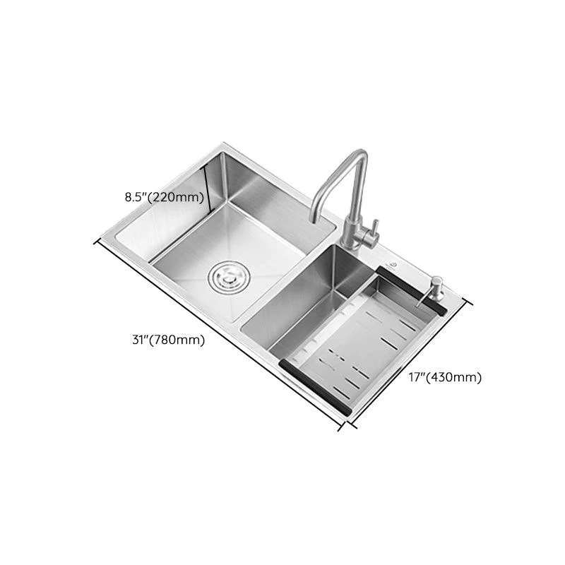 Modern Style Kitchen Sink Overflow Hole Design Scratch Resistant Kitchen Sink -Bathlova