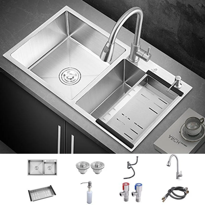 Modern Style Kitchen Sink Overflow Hole Design Scratch Resistant Kitchen Sink -Bathlova