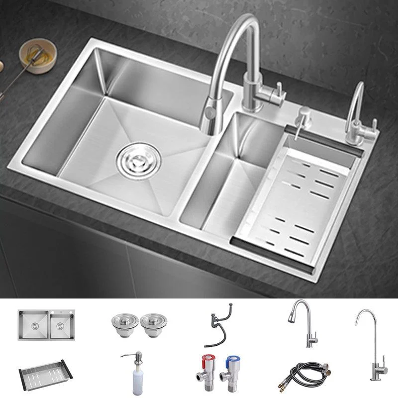 Modern Style Kitchen Sink Overflow Hole Design Scratch Resistant Kitchen Sink -Bathlova