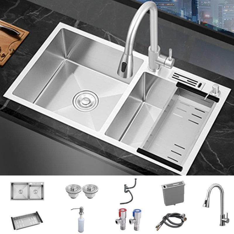 Modern Style Kitchen Sink Overflow Hole Design Scratch Resistant Kitchen Sink -Bathlova