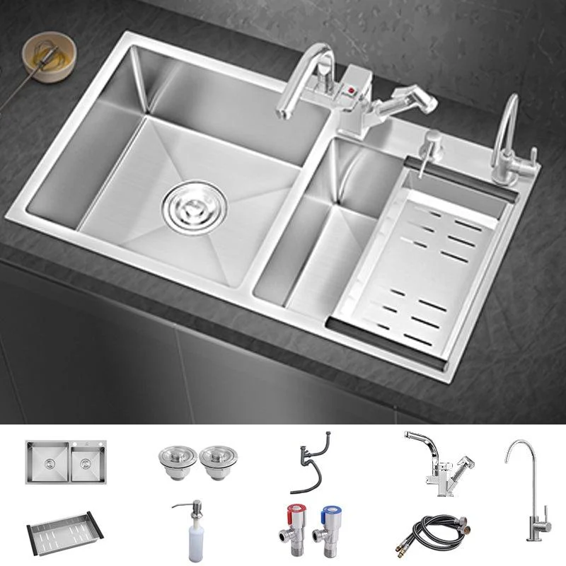 Modern Style Kitchen Sink Overflow Hole Design Scratch Resistant Kitchen Sink -Bathlova