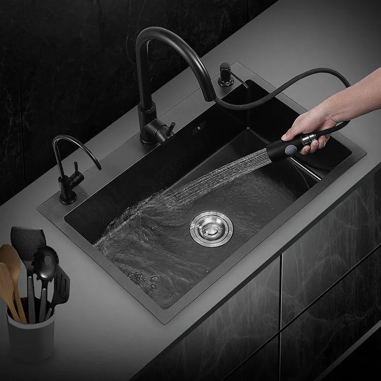 Modern Style Kitchen Sink Overflow Hole Design Stainless Steel Kitchen Sink -Bathlova