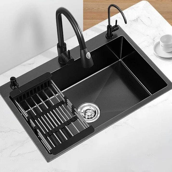 Modern Style Kitchen Sink Overflow Hole Design Stainless Steel Kitchen Sink -Bathlova