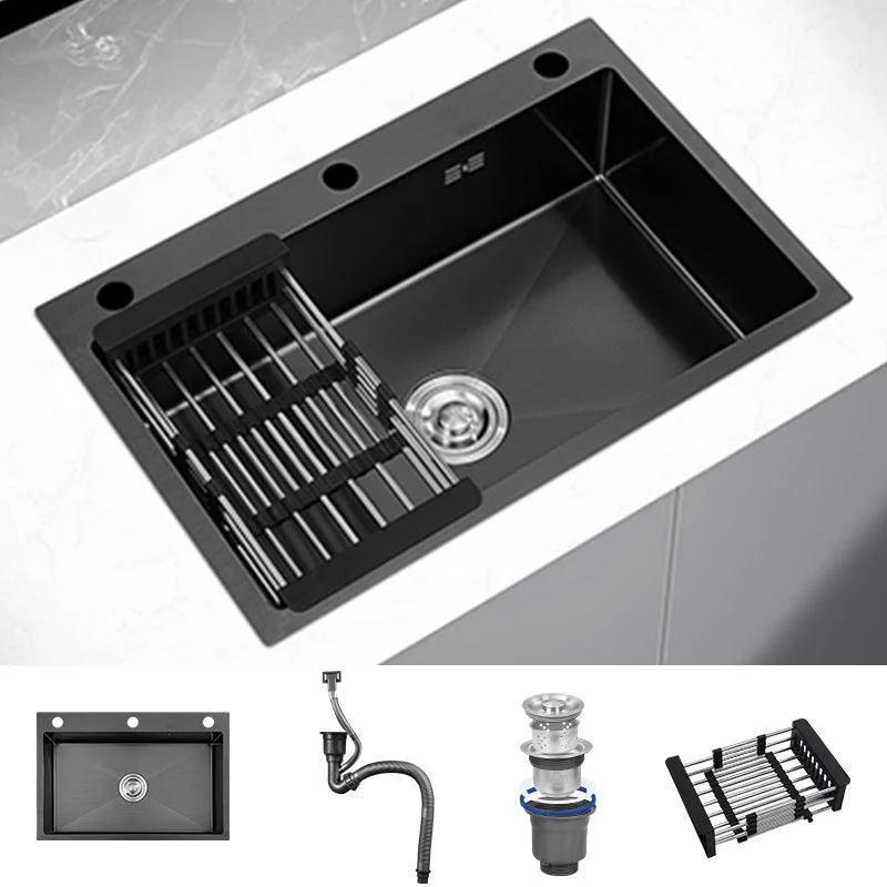 Modern Style Kitchen Sink Overflow Hole Design Stainless Steel Kitchen Sink -Bathlova