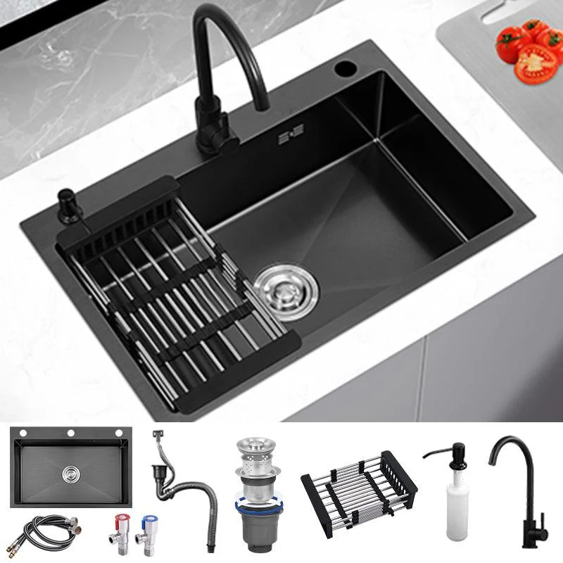 Modern Style Kitchen Sink Overflow Hole Design Stainless Steel Kitchen Sink -Bathlova