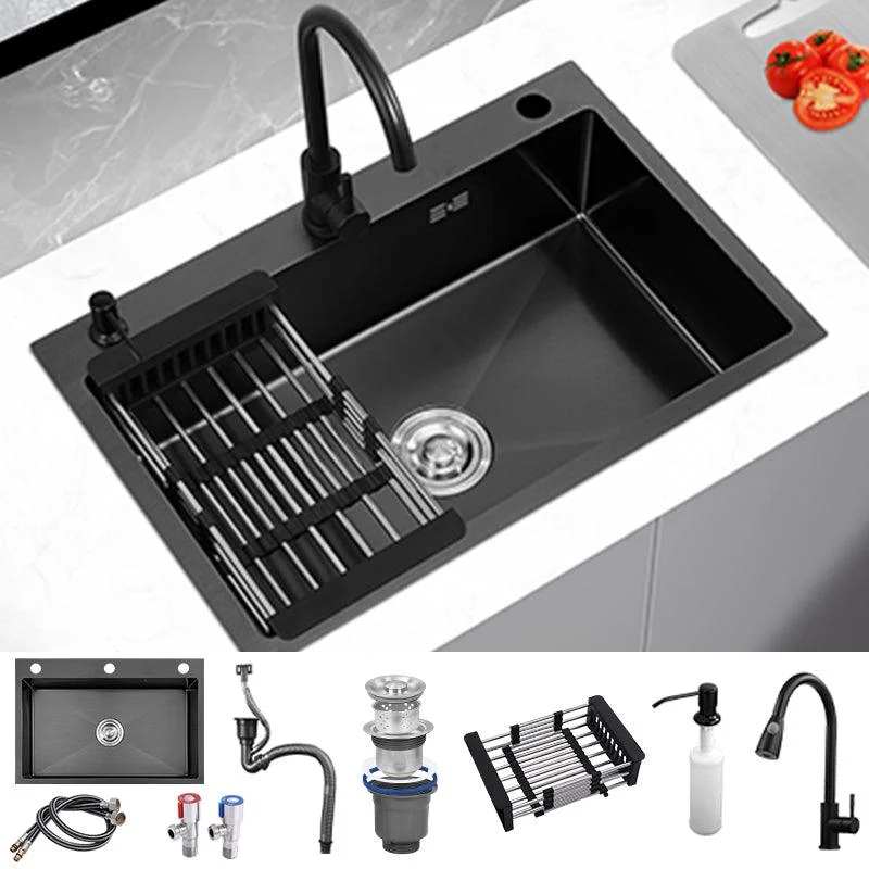 Modern Style Kitchen Sink Overflow Hole Design Stainless Steel Kitchen Sink -Bathlova