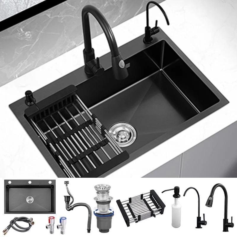 Modern Style Kitchen Sink Overflow Hole Design Stainless Steel Kitchen Sink -Bathlova