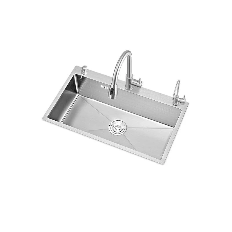 Modern Style Kitchen Sink Overflow Hole Detail Kitchen Sink with Soap Dispenser -Bathlova