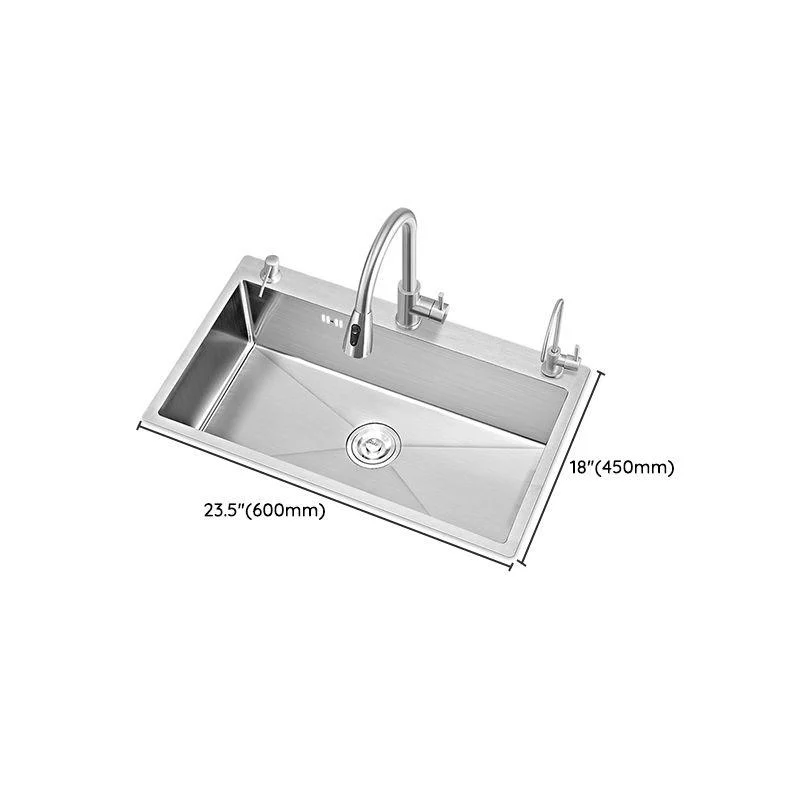 Modern Style Kitchen Sink Overflow Hole Detail Kitchen Sink with Soap Dispenser -Bathlova