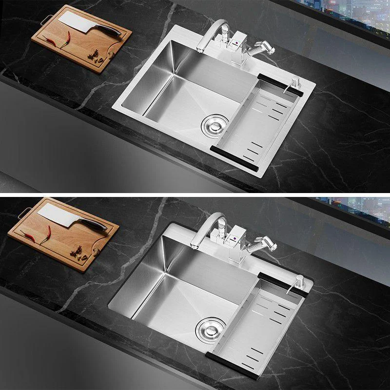 Modern Style Kitchen Sink Overflow Hole Detail Kitchen Sink with Soap Dispenser -Bathlova