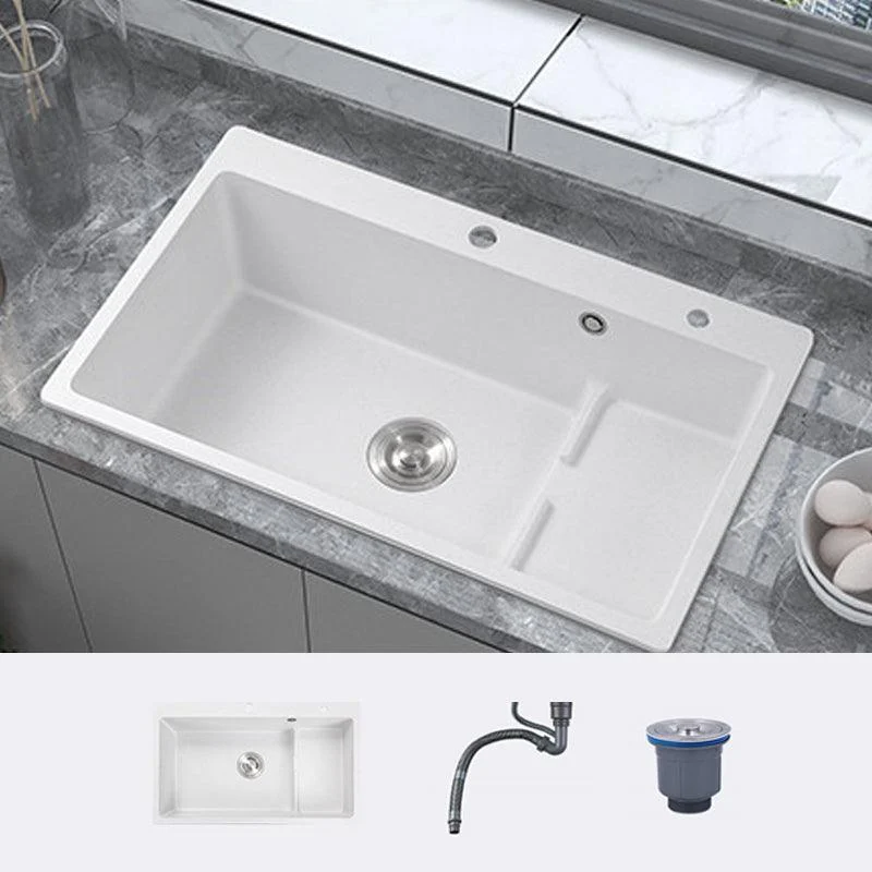 Modern Style Kitchen Sink Quartz Kitchen Sink with Basket Strainer -Bathlova