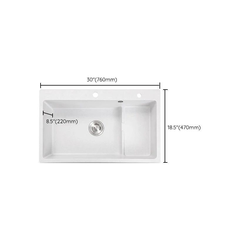 Modern Style Kitchen Sink Quartz Kitchen Sink with Basket Strainer -Bathlova