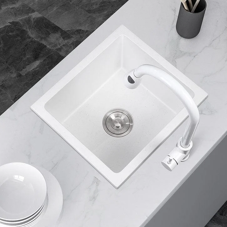 Modern Style Kitchen Sink Quartz Single Bowl Kitchen Sink with Square Shape -Bathlova