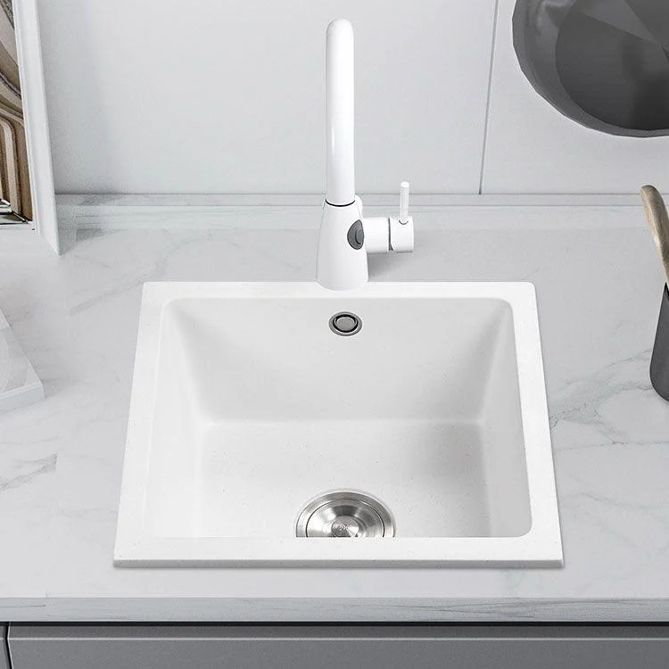 Modern Style Kitchen Sink Quartz Single Bowl Kitchen Sink with Square Shape -Bathlova