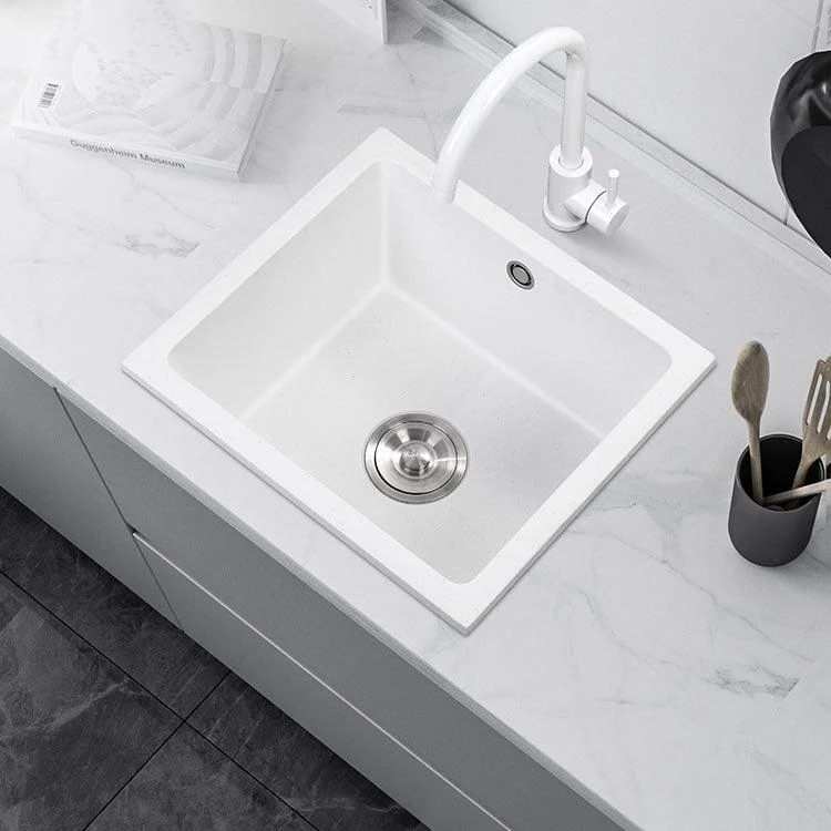 Modern Style Kitchen Sink Quartz Single Bowl Kitchen Sink with Square Shape -Bathlova