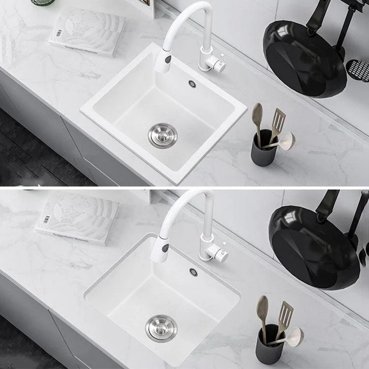 Modern Style Kitchen Sink Quartz Single Bowl Kitchen Sink with Square Shape -Bathlova