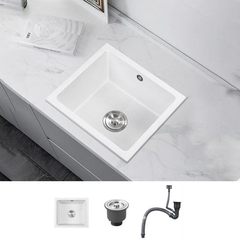 Modern Style Kitchen Sink Quartz Single Bowl Kitchen Sink with Square Shape -Bathlova