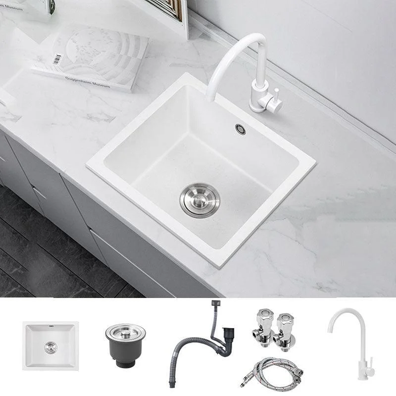 Modern Style Kitchen Sink Quartz Single Bowl Kitchen Sink with Square Shape -Bathlova