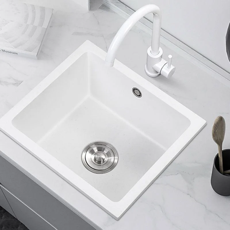 Modern Style Kitchen Sink Quartz Single Bowl Kitchen Sink with Square Shape -Bathlova