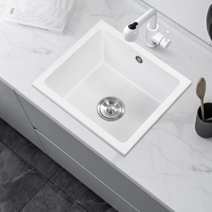 Modern Style Kitchen Sink Quartz Single Bowl Kitchen Sink with Square Shape -Bathlova