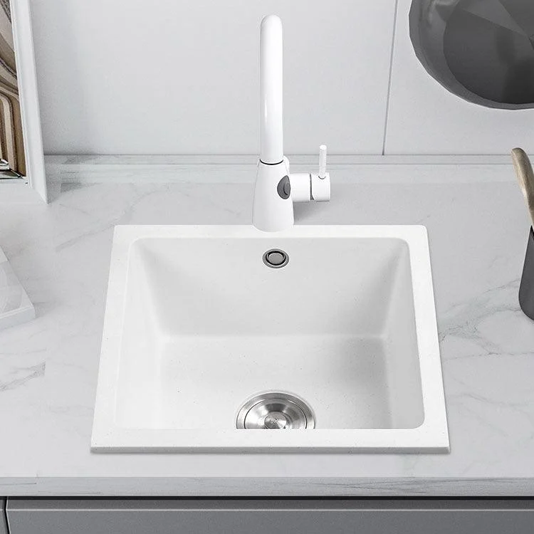 Modern Style Kitchen Sink Quartz Single Bowl Kitchen Sink with Square Shape -Bathlova