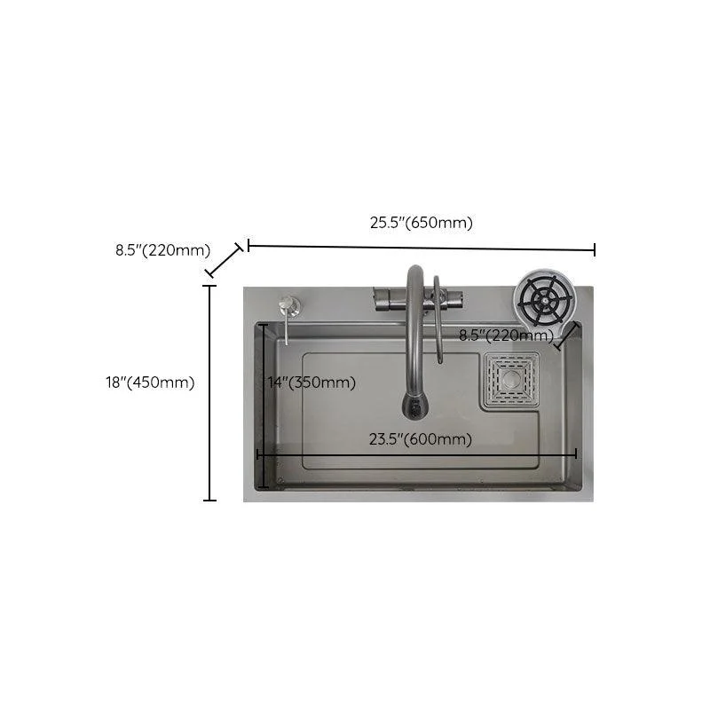 Modern Style Kitchen Sink Rectangle Shape Kitchen Sink with Single Bowl -Bathlova