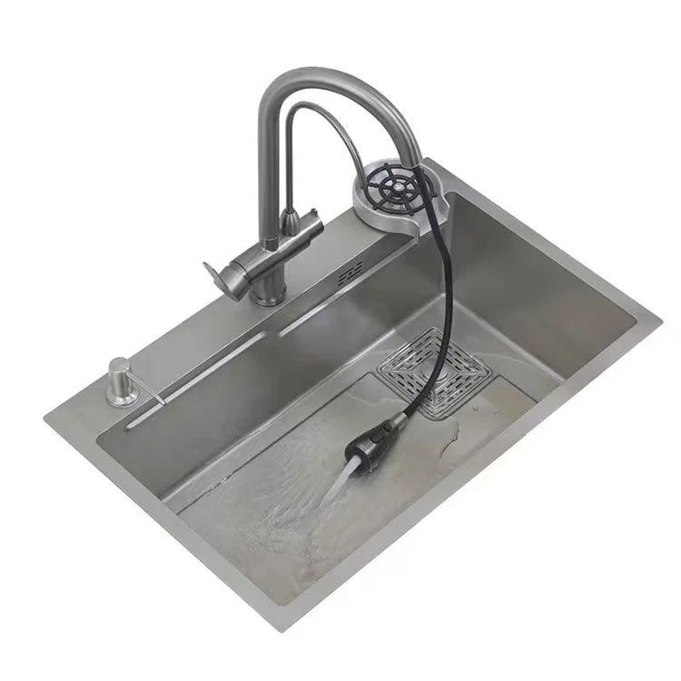 Modern Style Kitchen Sink Rectangle Shape Kitchen Sink with Single Bowl -Bathlova