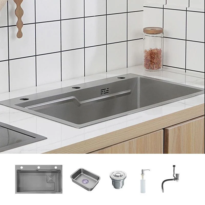 Modern Style Kitchen Sink Rectangle Shape Kitchen Sink with Single Bowl -Bathlova