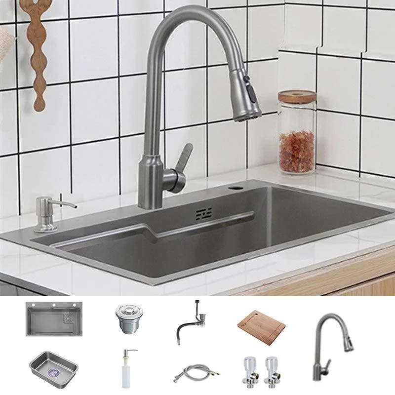 Modern Style Kitchen Sink Rectangle Shape Kitchen Sink with Single Bowl -Bathlova