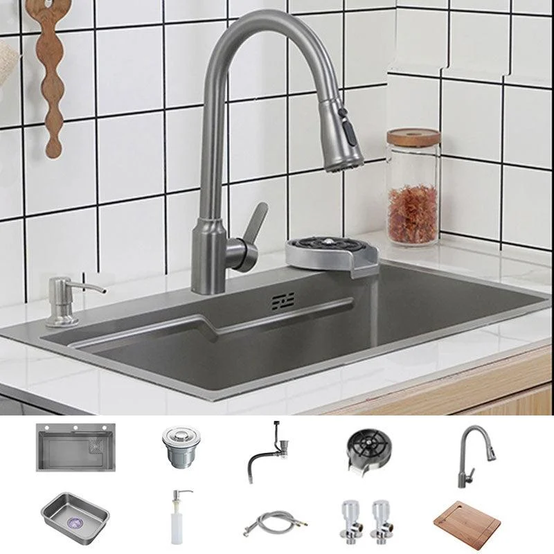 Modern Style Kitchen Sink Rectangle Shape Kitchen Sink with Single Bowl -Bathlova