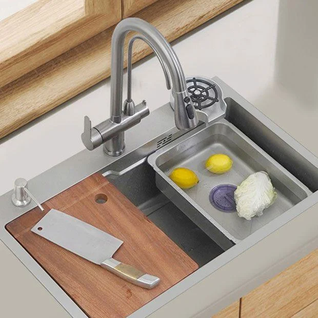 Modern Style Kitchen Sink Rectangle Shape Kitchen Sink with Single Bowl -Bathlova