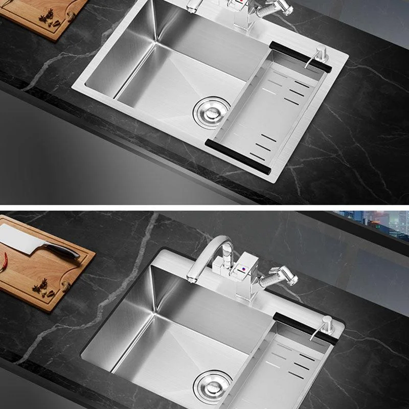 Modern Style Kitchen Sink Soundproof Design Kitchen Sink with Overflow Hole -Bathlova