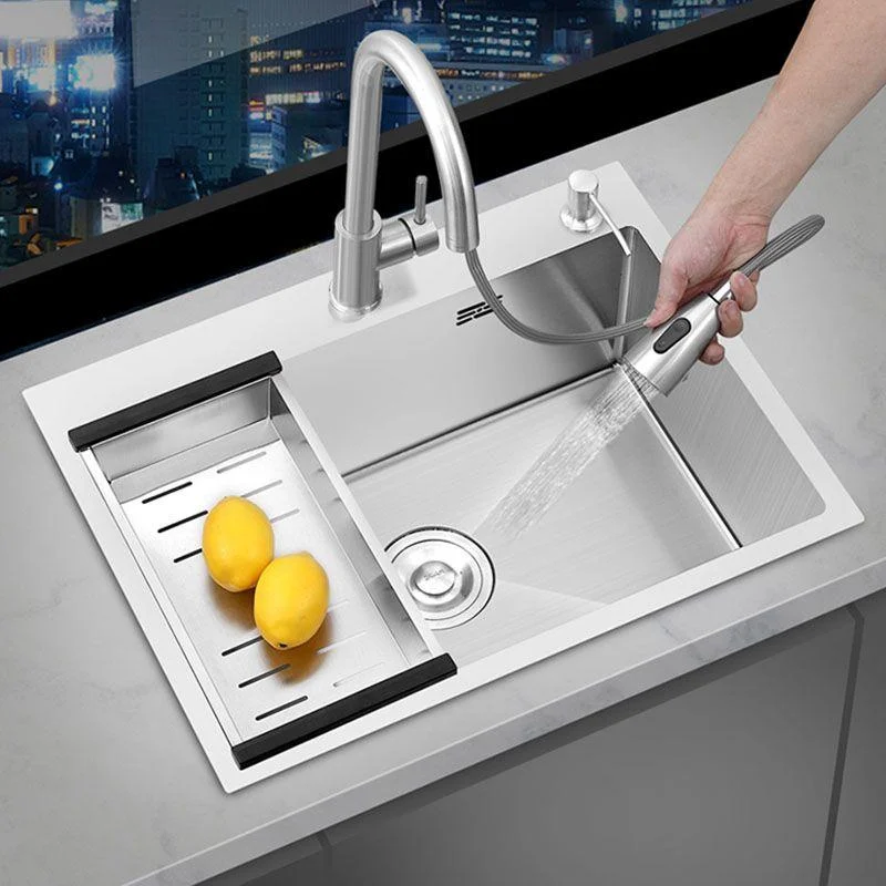 Modern Style Kitchen Sink Soundproof Design Kitchen Sink with Overflow Hole -Bathlova