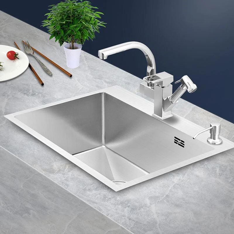 Modern Style Kitchen Sink Soundproof Design Kitchen Sink with Overflow Hole -Bathlova