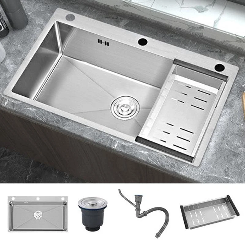 Modern Style Kitchen Sink Soundproof Design Kitchen Sink with Overflow Hole -Bathlova