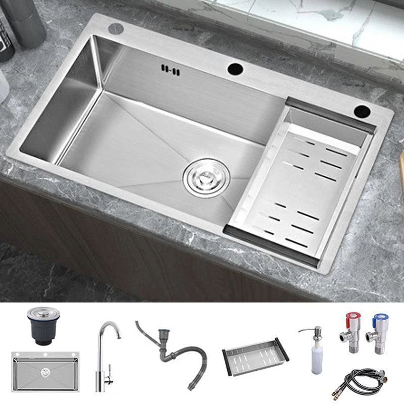 Modern Style Kitchen Sink Soundproof Design Kitchen Sink with Overflow Hole -Bathlova