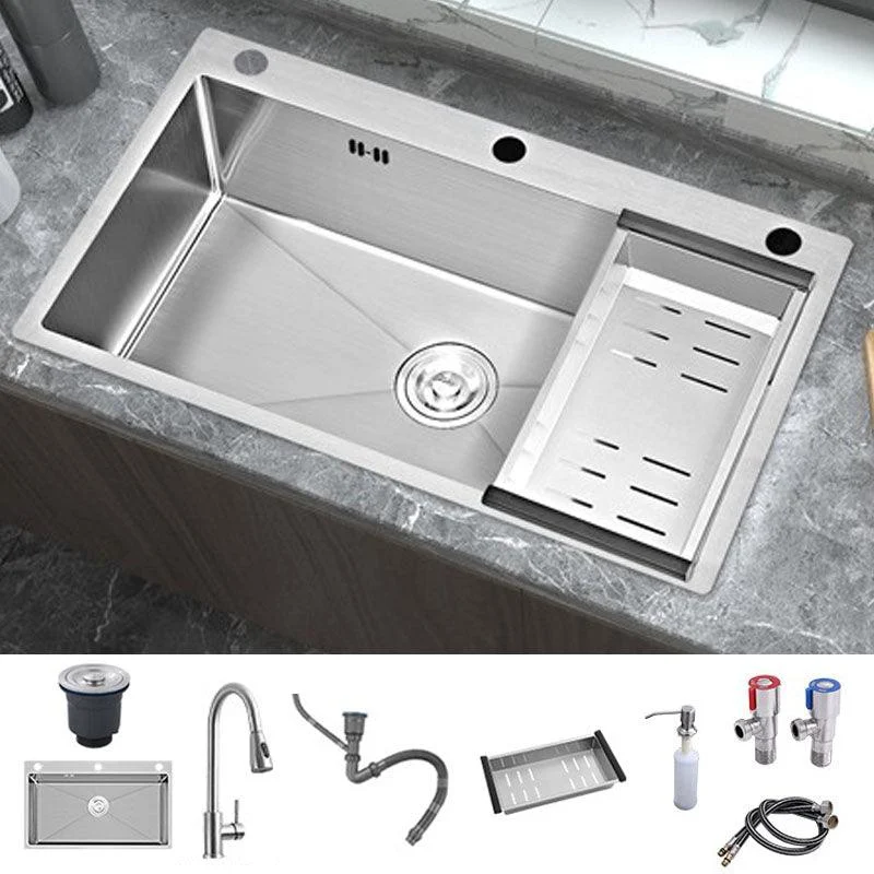 Modern Style Kitchen Sink Soundproof Design Kitchen Sink with Overflow Hole -Bathlova