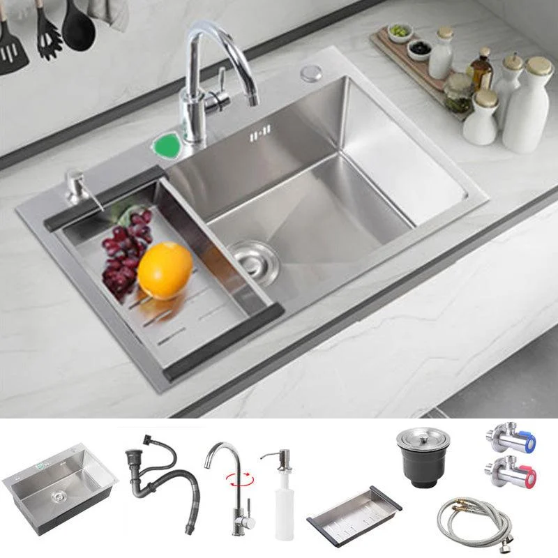 Modern Style Kitchen Sink Soundproof Kitchen Sink with Basket Strainer -Bathlova