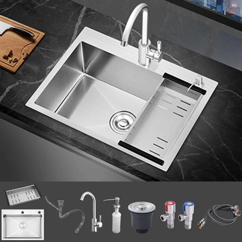 Modern Style Kitchen Sink Soundproof Kitchen Sink with Basket Strainer -Bathlova