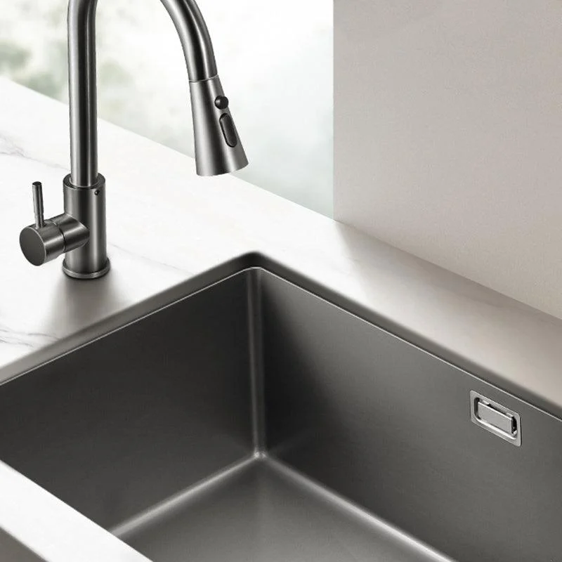 Modern Style Kitchen Sink Stainless Steel 1 Holes Kitchen Sink with Soap Dispenser -Bathlova