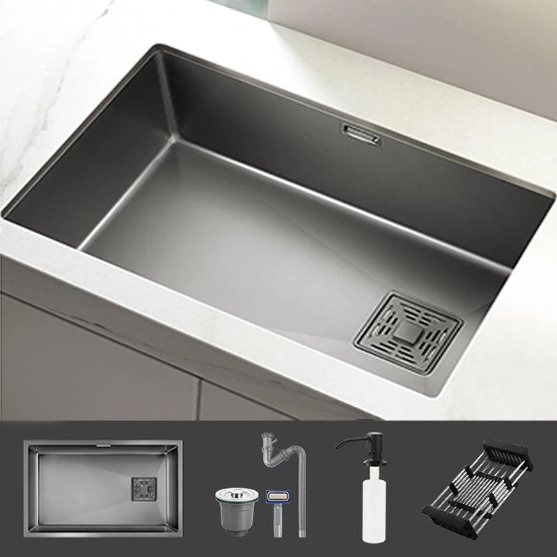 Modern Style Kitchen Sink Stainless Steel 1 Holes Kitchen Sink with Soap Dispenser -Bathlova