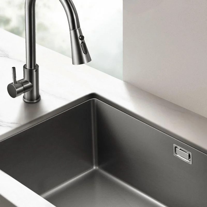 Modern Style Kitchen Sink Stainless Steel 1 Holes Kitchen Sink with Soap Dispenser -Bathlova