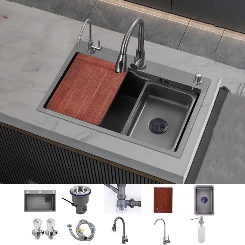 Modern Style Kitchen Sink Stainless Steel 3 Holes Drop-In Kitchen Sink -Bathlova