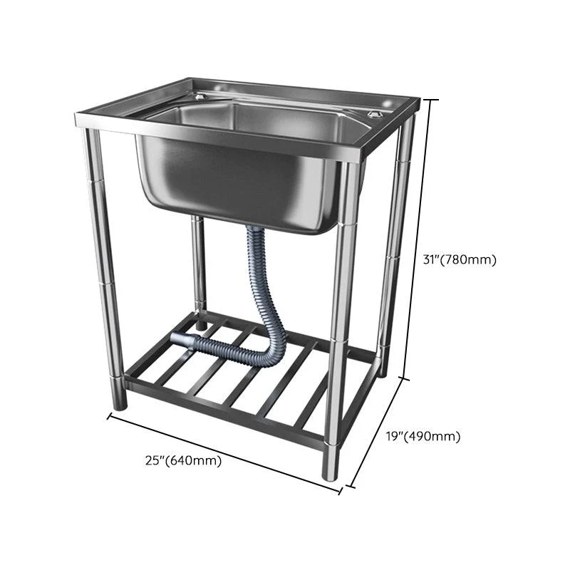 Modern Style Kitchen Sink Stainless Steel All-in-one Kitchen Sink with Drain Assembly -Bathlova