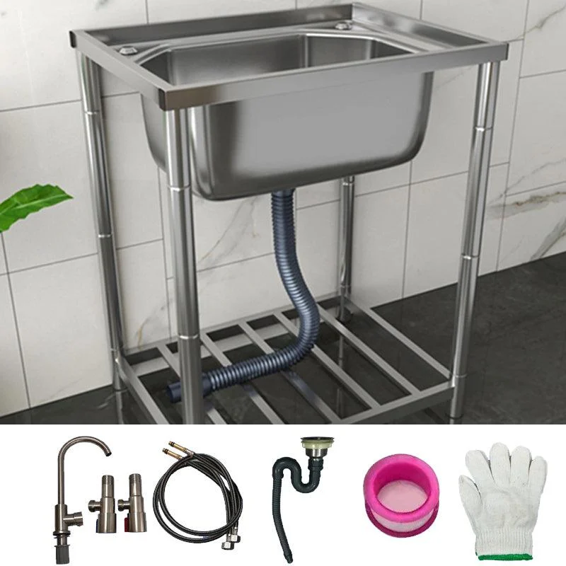 Modern Style Kitchen Sink Stainless Steel All-in-one Kitchen Sink with Drain Assembly -Bathlova