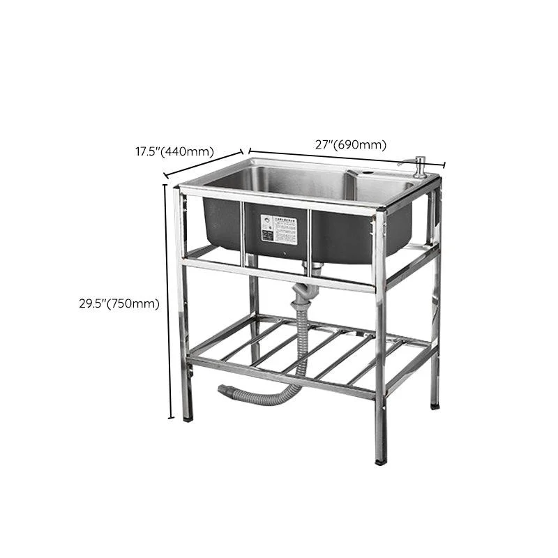 Modern Style Kitchen Sink Stainless Steel All-in-one Kitchen Sink with Frame -Bathlova