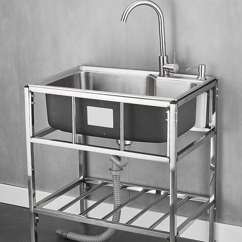 Modern Style Kitchen Sink Stainless Steel All-in-one Kitchen Sink with Frame -Bathlova