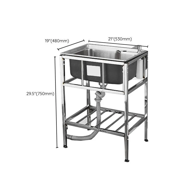 Modern Style Kitchen Sink Stainless Steel All-in-one Kitchen Sink with Frame -Bathlova