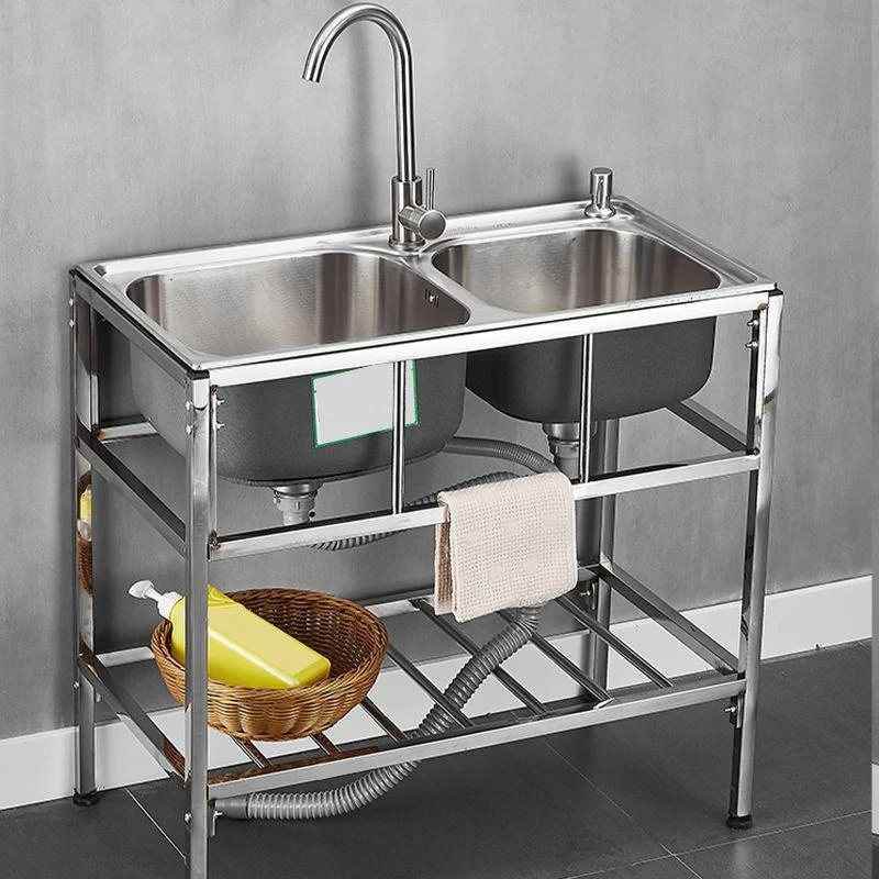 Modern Style Kitchen Sink Stainless Steel All-in-one Kitchen Sink with Frame -Bathlova